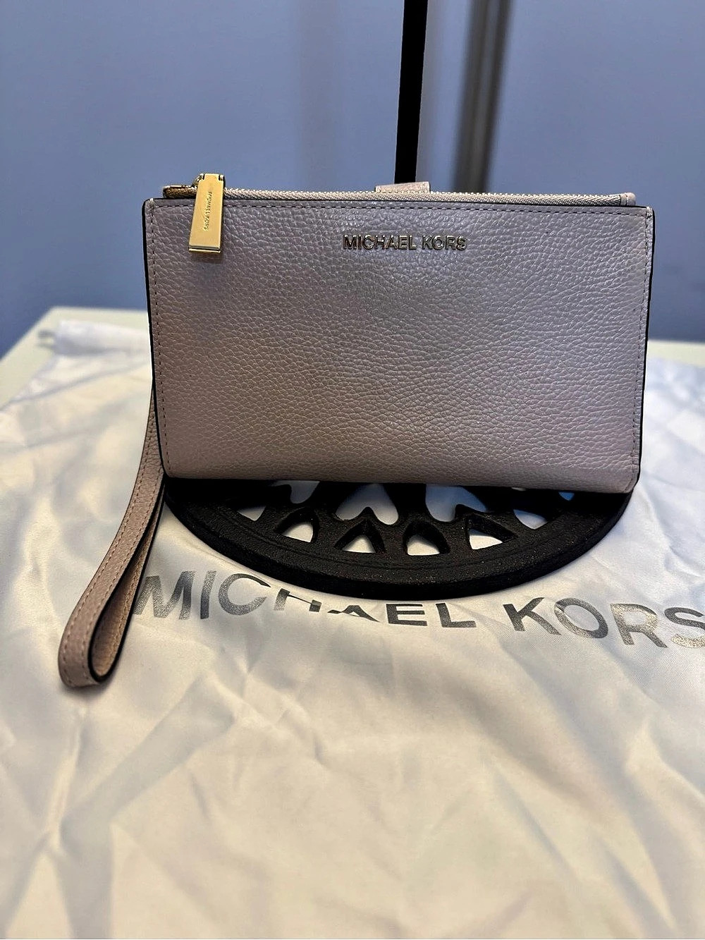 Michael Kors Adele Double Zip Wristlet Pink Wallet